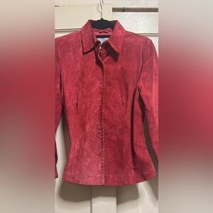 VTG August Silk Logic Suede Button Top